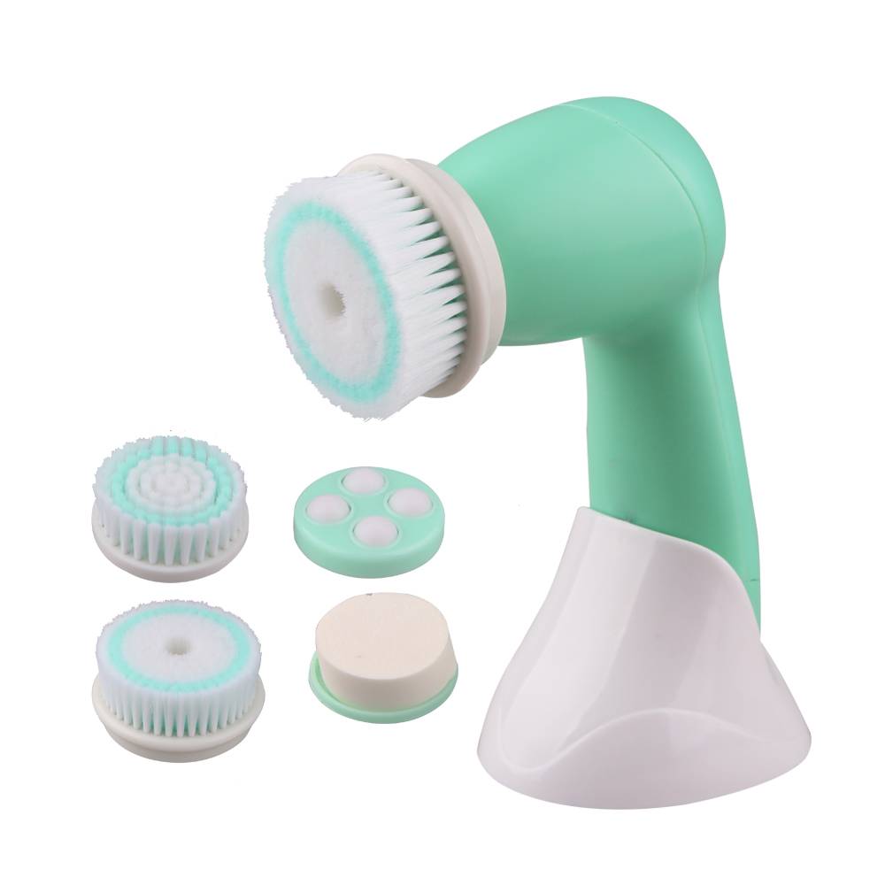 New design facial cleansing brush 2 interchangeable spin heads face cleaner brush